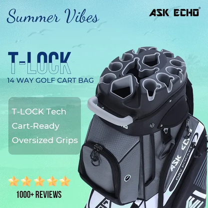 Golf T-LOCK Cart Bag 14 Way Organizer Dividers Quiet Golf Bag