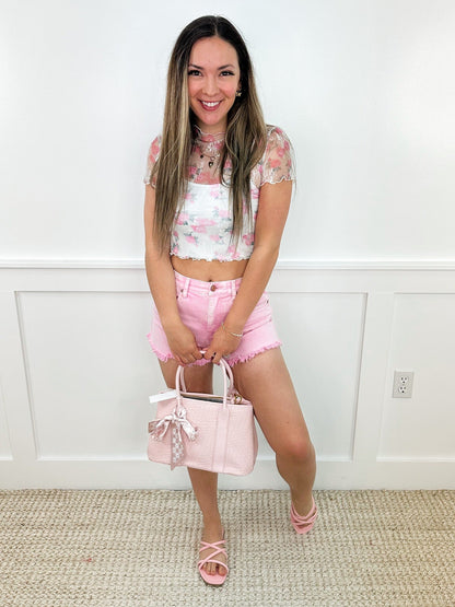 Saige Kelsey Tummy Control High-Rise Fray Hem Shorts - 2 colors!