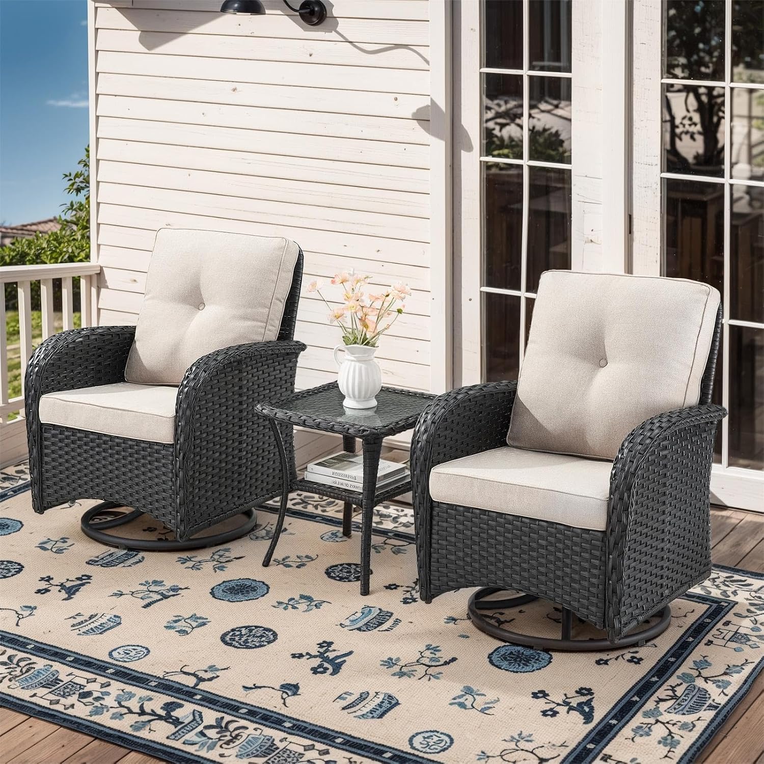 3-Piece Patio Swivel Rocker Set – Summer Warehouse Clearance