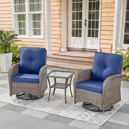 3-Piece Patio Swivel Rocker Set – Summer Warehouse Clearance