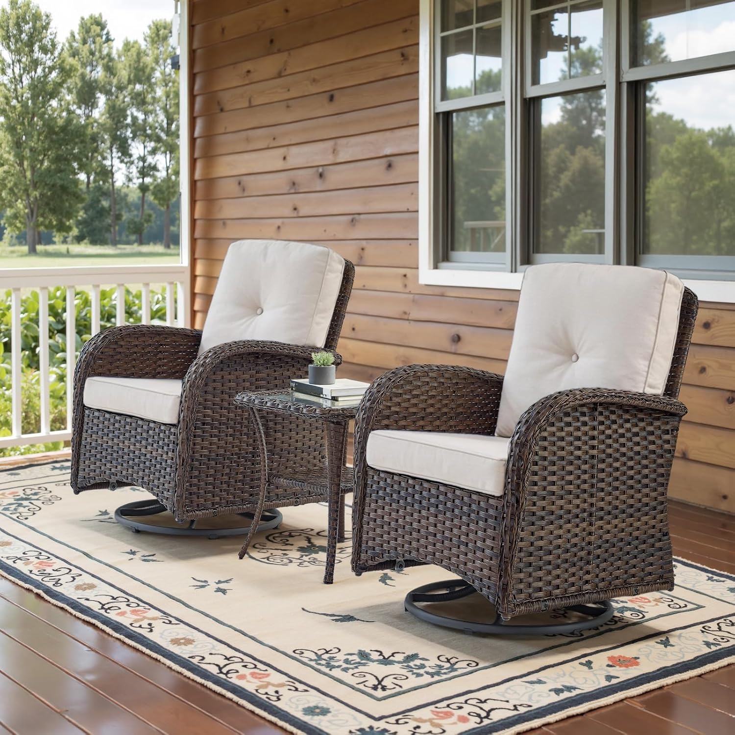 3-Piece Patio Swivel Rocker Set – Summer Warehouse Clearance