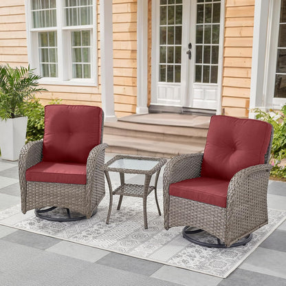 3-Piece Patio Swivel Rocker Set – Summer Warehouse Clearance