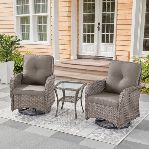 3-Piece Patio Swivel Rocker Set – Summer Warehouse Clearance