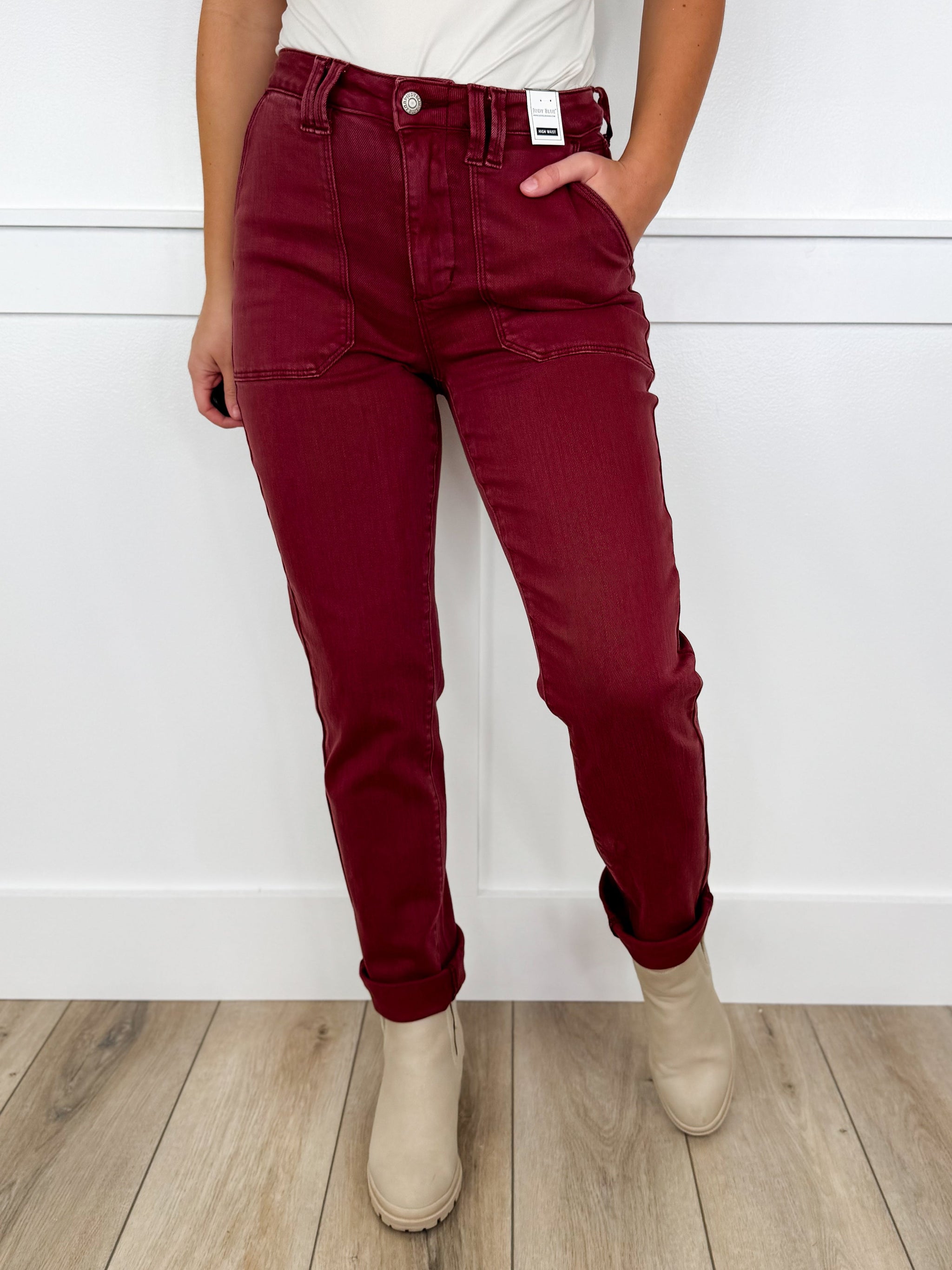 Judy Blue Jane High-Rise Cuffed Weekender Jeans - 2 colors!