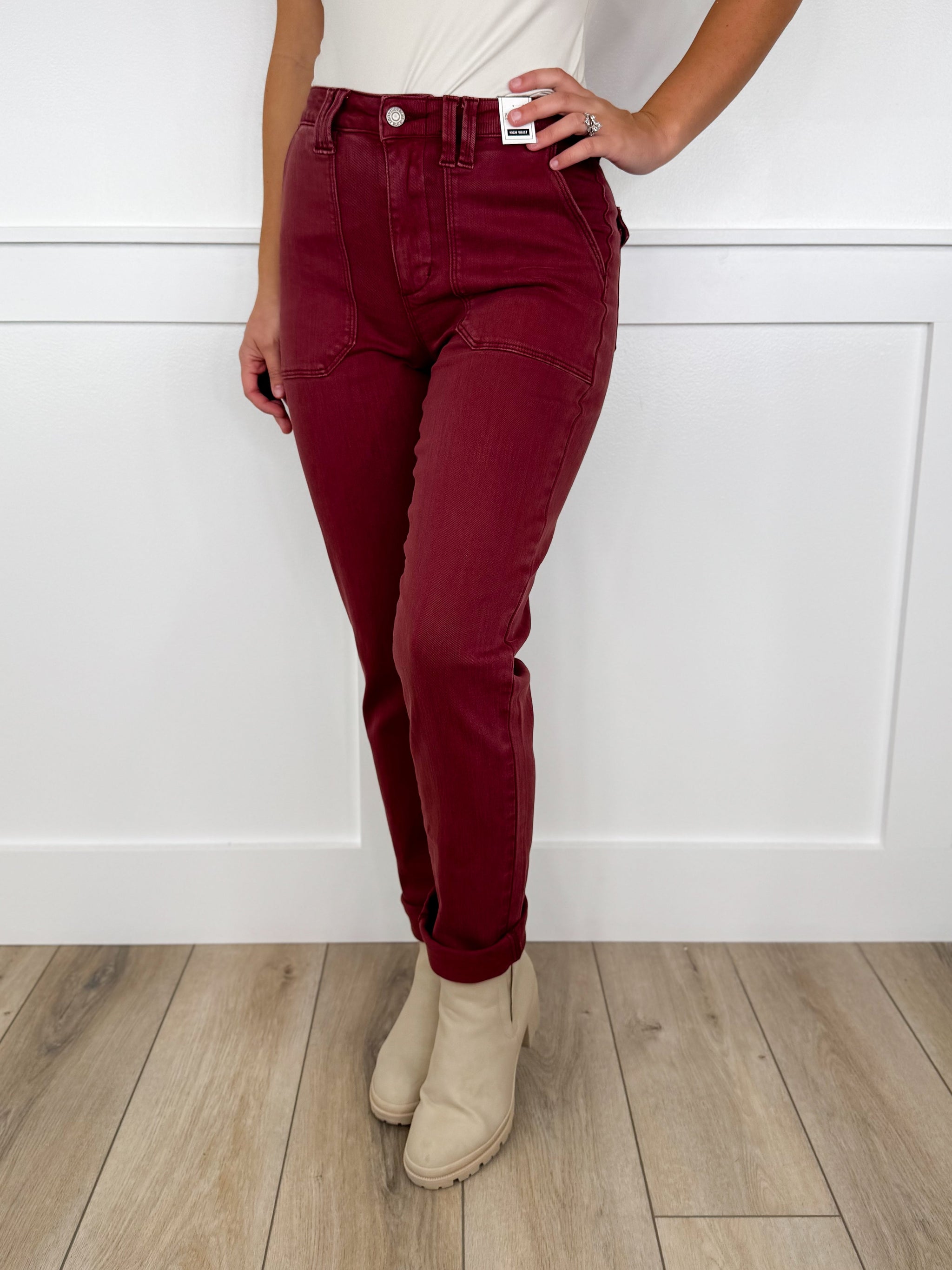 Judy Blue Jane High-Rise Cuffed Weekender Jeans - 2 colors!