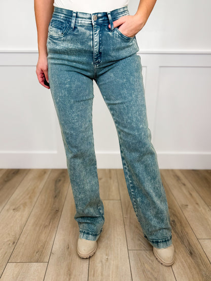 Saige Chelsea Tummy Control Straight Leg Jeans - 3 colors! - Acid Wash (Non-Distressed)
